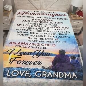 1570.- To My Beautiful Granddaughter Throw Blanket Motivational NWT